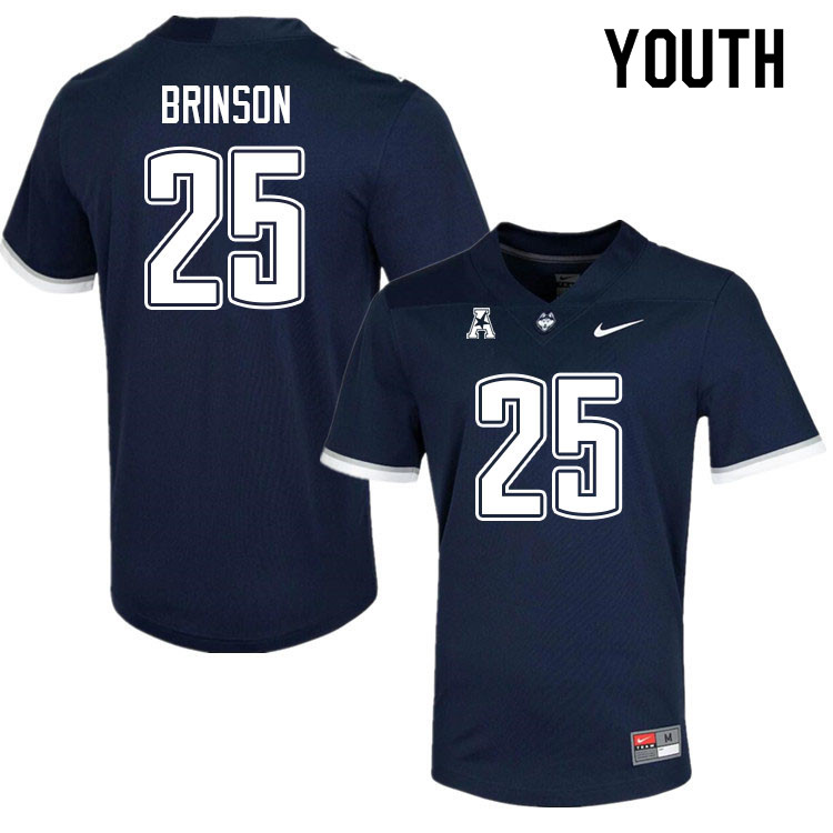 Youth #25 D'Mon Brinson Uconn Huskies College Football Jerseys Sale-Navy - Click Image to Close